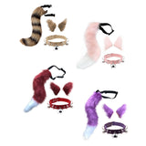 Maxbell Cosplay Costume Set Fur Cat Ears Long Tail for Role Play Masquerade Pink