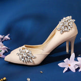 Maxbell Wedding Bridal Rhinestone Crystal Shoe Clips Buckle Removable Sandals Decor