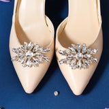 Maxbell Wedding Bridal Rhinestone Crystal Shoe Clips Buckle Removable Sandals Decor