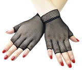 Maxbell Black Fish Net Gloves for Adults Cosplay Gloves Night Club Party Supplies