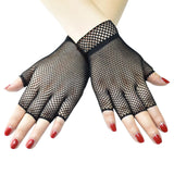 Maxbell Black Fish Net Gloves for Adults Cosplay Gloves Night Club Party Supplies