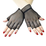 Maxbell Black Fish Net Gloves for Adults Cosplay Gloves Night Club Party Supplies