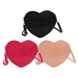 Maxbell Love Heart Shape Shoulder Bag Pure Color Glossy PU Leather for Ladies Girls Black