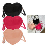 Maxbell Love Heart Shape Shoulder Bag Pure Color Glossy PU Leather for Ladies Girls Black