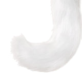 Maxbell 3x Plush Fox Ears and Tail Set Women Girls Headwear Neck Collar Choker Set white