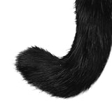 Maxbell 3x Plush Fox Ears and Tail Set Women Girls Headwear Neck Collar Choker Set black