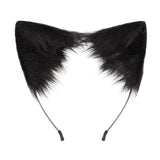 Maxbell 3x Plush Fox Ears and Tail Set Women Girls Headwear Neck Collar Choker Set black