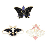 Maxbell 3 Pieces Butterfly Moth Enamel Pins Set Decoration DIY Steampunk for Jackets