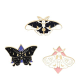 Maxbell 3 Pieces Butterfly Moth Enamel Pins Set Decoration DIY Steampunk for Jackets