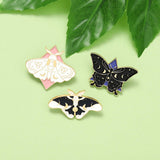 Maxbell 3 Pieces Butterfly Moth Enamel Pins Set Decoration DIY Steampunk for Jackets
