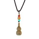 Maxbell Gourd Pendant Necklace Decor Ornament Adjustable Long Necklaces for Unisex Natural