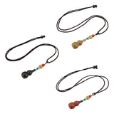 Maxbell Gourd Pendant Necklace Decor Ornament Adjustable Long Necklaces for Unisex Natural