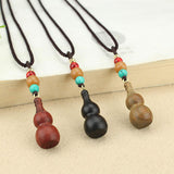 Maxbell Gourd Pendant Necklace Decor Ornament Adjustable Long Necklaces for Unisex Natural