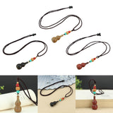 Maxbell Gourd Pendant Necklace Decor Ornament Adjustable Long Necklaces for Unisex Natural