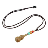 Maxbell Gourd Pendant Necklace Decor Ornament Adjustable Long Necklaces for Unisex Natural
