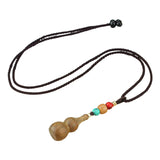 Maxbell Gourd Pendant Necklace Decor Ornament Adjustable Long Necklaces for Unisex Natural