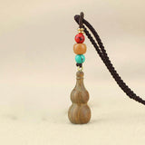 Maxbell Gourd Pendant Necklace Decor Ornament Adjustable Long Necklaces for Unisex Natural
