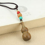 Maxbell Gourd Pendant Necklace Decor Ornament Adjustable Long Necklaces for Unisex Natural