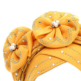 Maxbell African Turban for Womens Head Wrap Muslim Head Scarf Beanie Girls Yellow