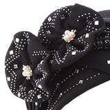 Maxbell African Turban for Womens Head Wrap Muslim Head Scarf Beanie Girls Black