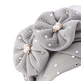 Maxbell African Turban for Womens Head Wrap Muslim Head Scarf Beanie Girls Gray