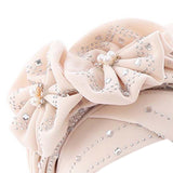 Maxbell African Turban for Womens Head Wrap Muslim Head Scarf Beanie Girls Beige