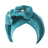 Maxbell African Turban for Womens Head Wrap Muslim Head Scarf Beanie Girls Light Blue