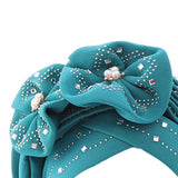 Maxbell African Turban for Womens Head Wrap Muslim Head Scarf Beanie Girls Light Blue