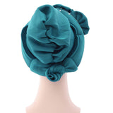 Maxbell African Turban for Womens Head Wrap Muslim Head Scarf Beanie Girls Light Blue