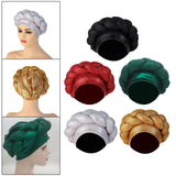 Maxbell African Turban Muslim Headscarf Headwear Hair Cover Twisted Head Turbans red