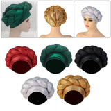 Maxbell African Turban Muslim Headscarf Headwear Hair Cover Twisted Head Turbans red