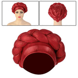 Maxbell African Turban Muslim Headscarf Headwear Hair Cover Twisted Head Turbans red
