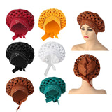 Maxbell African Turban Women Sequin Headwear Head Scarf Hair Cover Girls Headwrap Red