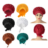 Maxbell African Turban Women Sequin Headwear Head Scarf Hair Cover Girls Headwrap Red
