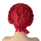 Maxbell African Turban Women Sequin Headwear Head Scarf Hair Cover Girls Headwrap Red