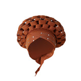 Maxbell African Turban Women Sequin Headwear Head Scarf Hair Cover Girls Headwrap Brown