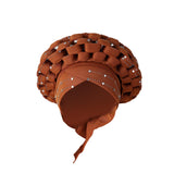 Maxbell African Turban Women Sequin Headwear Head Scarf Hair Cover Girls Headwrap Brown