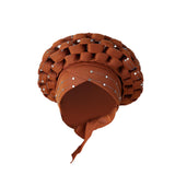 Maxbell African Turban Women Sequin Headwear Head Scarf Hair Cover Girls Headwrap Brown