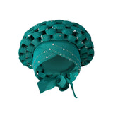 Maxbell African Turban Women Sequin Headwear Head Scarf Hair Cover Girls Headwrap Blue