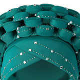 Maxbell African Turban Women Sequin Headwear Head Scarf Hair Cover Girls Headwrap Blue