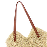 Maxbell Women Weaving Handbag Tote Bag Vacation Bohemian Party Casual Wallet Beige