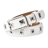 Maxbell Punk Waist Belt Casual Single Eyelet Waistband Women Belt for Party White