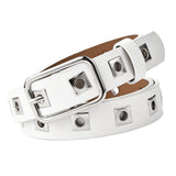 Maxbell Punk Waist Belt Casual Single Eyelet Waistband Women Belt for Party White