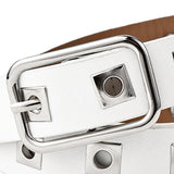 Maxbell Punk Waist Belt Casual Single Eyelet Waistband Women Belt for Party White