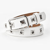 Maxbell Punk Waist Belt Casual Single Eyelet Waistband Women Belt for Party White
