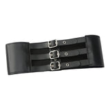 Maxbell Elastic Wide Waist Belt PU Waistband Vintage Style Cosplay Club Dresses