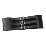 Maxbell Elastic Wide Waist Belt PU Waistband Vintage Style Cosplay Club Dresses