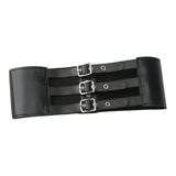 Maxbell Elastic Wide Waist Belt PU Waistband Vintage Style Cosplay Club Dresses