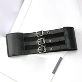 Maxbell Elastic Wide Waist Belt PU Waistband Vintage Style Cosplay Club Dresses