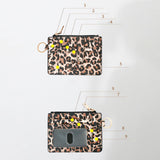 Maxbell ID Card Holder Women Bracelets Zipper Case Leather Key Chain Female Leopard print